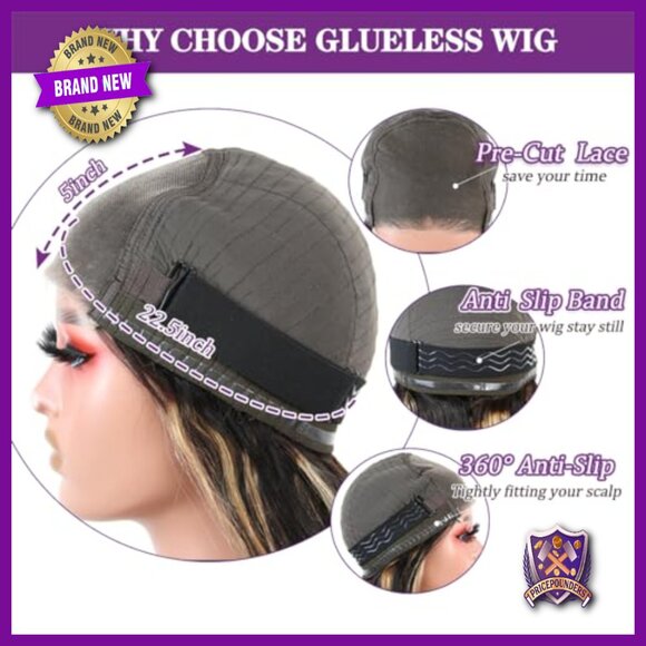 Glueless Human Hair Wig 180% Density 24 Inch Body Wave Pre Plucked main image 5